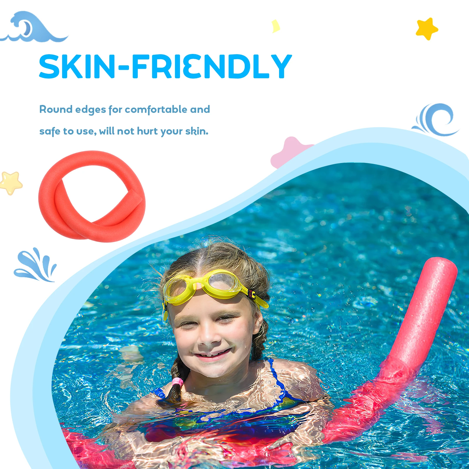 1 قطعة الشعرية بركة رغوة السباحة الشعرية للأطفال الكبار تعويم التدريب أداة بركة اكسسوارات السباحة العصي رغوة حمراء المعكرونة #2