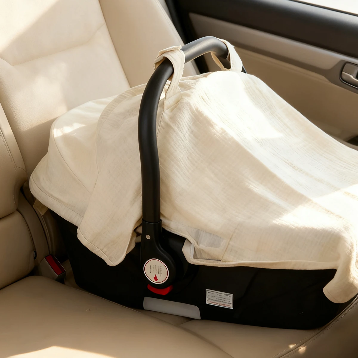 

Happyflute Infant Car Seat Cover Soft Muslin Cotton Sunscreen Windproof Gauze Canopy Comfortable Breathable Baby Shade