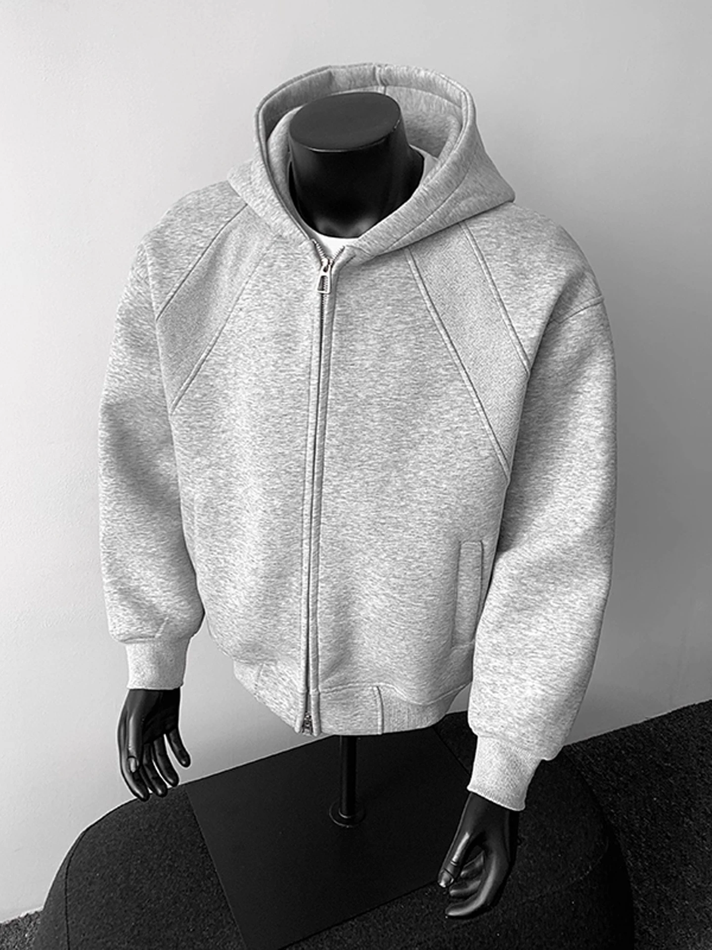 

Cleanfit ey Men's Open Cardigan Sweatirt American Sle Boxy oulder Hoodie Jaet Casual Loose Fit Long Sve Zipper