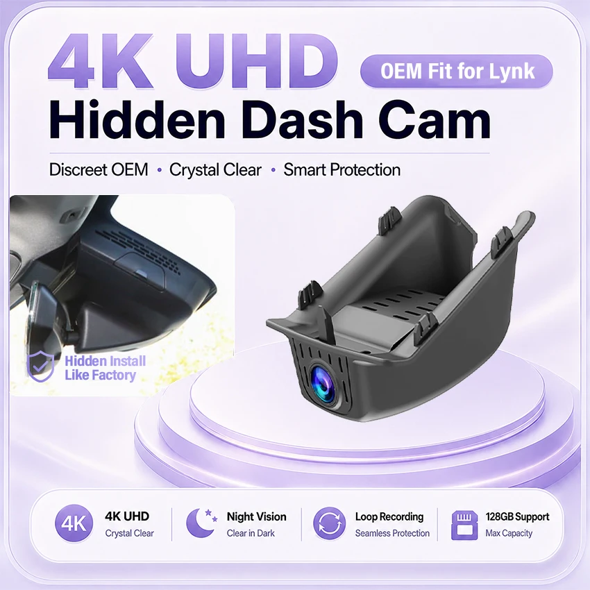 4K UHD WIFI Car Dvr For Lynk & Co 05 01 2020~2024 2025, Night Vision Camera, Loop Recording Video Recorder, APP Control DashCam