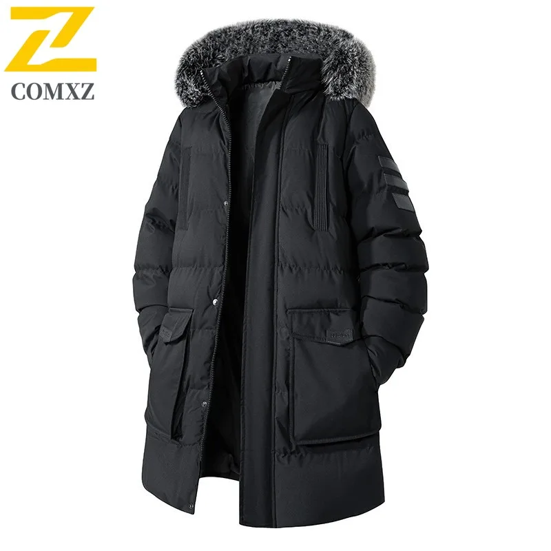 

COMXZ Премиум модная мужская стеганая куртка с капюшоном для альпинизма, утолщенная теплая парка, морозостойкое зимнее пальто в корейском стиле