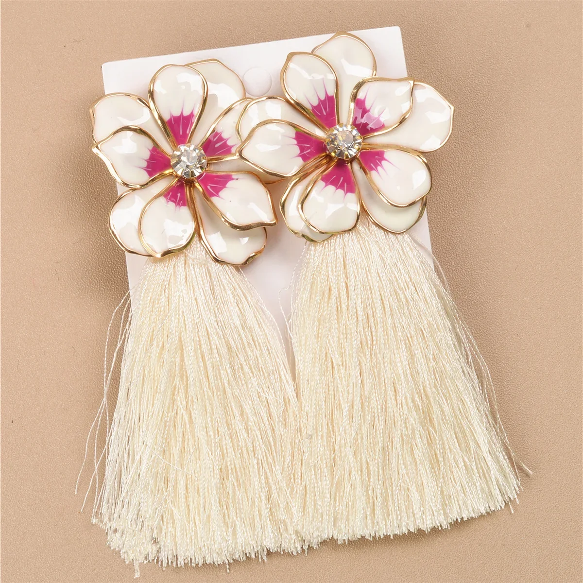 Big Fringed Dangle Flowers Earring Pendientes Exaggrated Long Tassel Earrings Thread Statement Drop Earrings