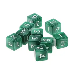 10pcs Six Sided Dice D6 Dice Playing Party Board Dices for TRPG Lovers