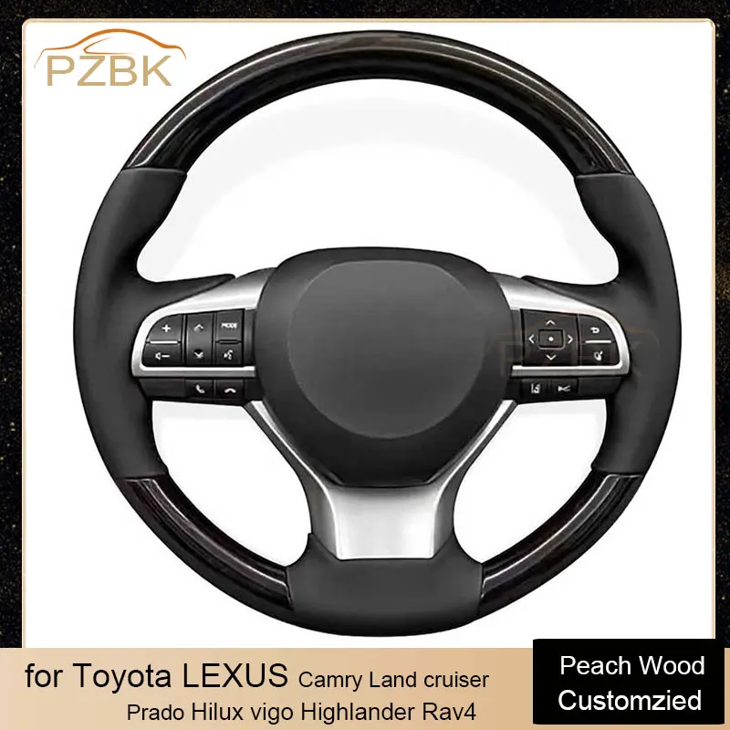 

Peach Wood Style Car Steering Wheel for Toyota Lexus Camry Land cruiser Prado Hilux vigo Highlander Rav4 Auto Parts