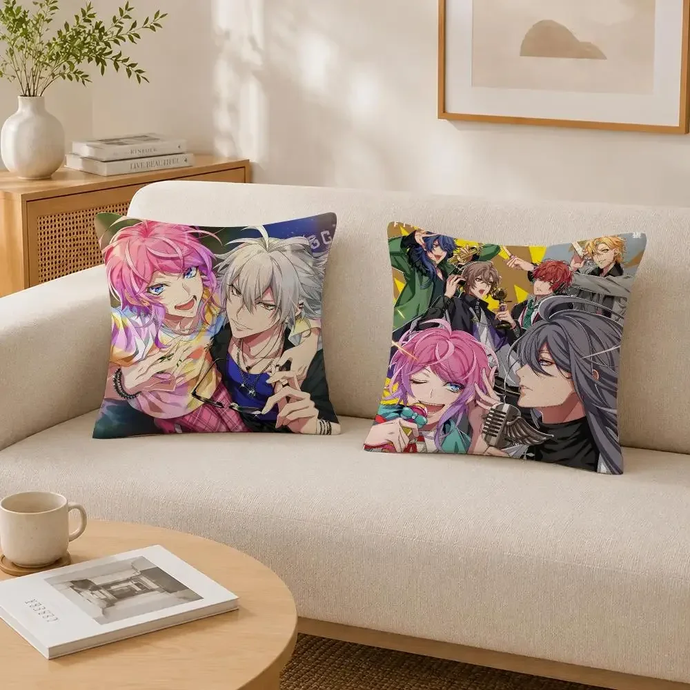 Anime Hypnosis Mic Division Rap Battle Cushion Cover Soft Fluffy Short Plush  Pillow Case  Sofa Bedroom Home Decor