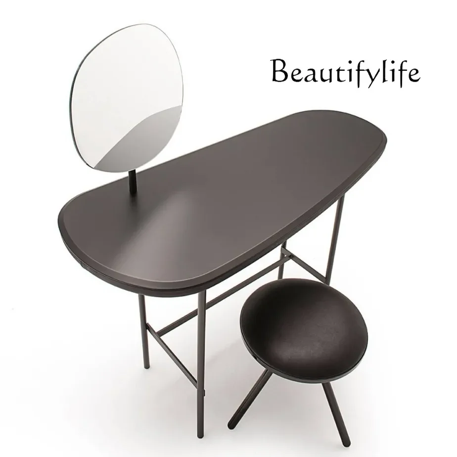 Q Italian minimalist bedroom household makeup table furniture dresser metal rock slab countertop