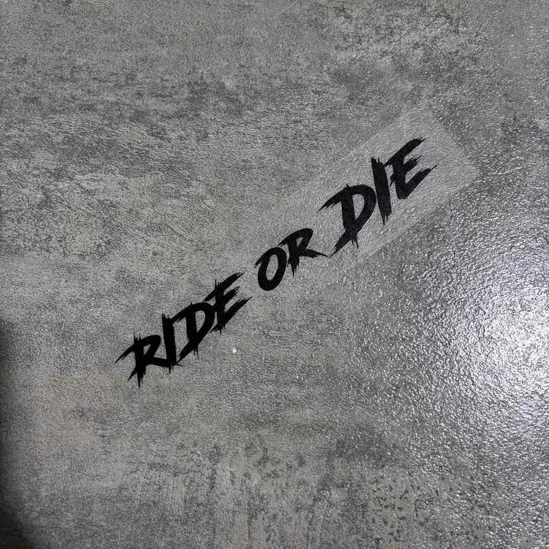 1pc SC MOTO GN Ride or Die Lettering Sticker - Waterproof Vinyl Decal for Motorcycle Helmets, Tank Tops