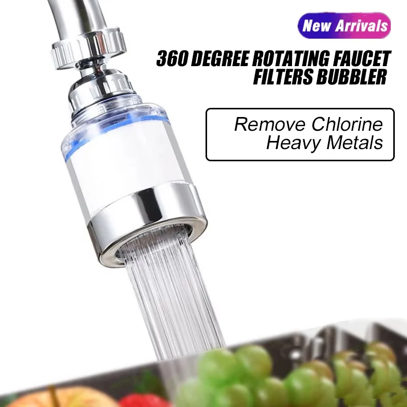 

Вращающийся на 360 градусов фильтр-аэратор для смесителя: удаляет хлор и тяжелые металлы для кухни и ванной комнаты, очиститель воды для бытового использования