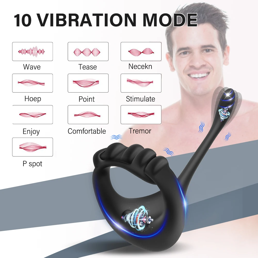 Sexy Toys Cockring for Men Bluetooth Penis Cock Ring Vibrator Adult Goods for Men Delay Ejaculation Wireless APP Masturbators