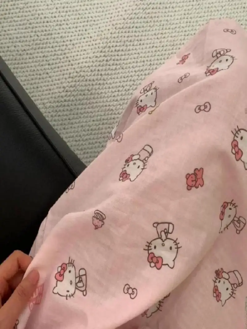 Pigiama a maniche corte da donna Hello Kitty Sanlio anime stampato estivo sottile girocollo camicia da notte simpatico cartone animato comodo abito