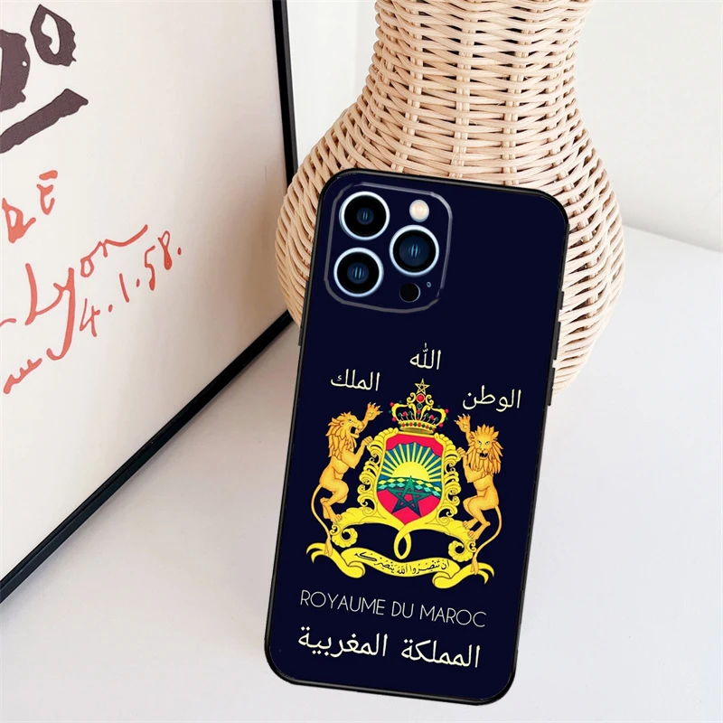 Morocco Maroc Moroccan Flag Case For iPhone 16 15 Pro 12 13 Mini 11 14 Pro Max XS X XR Plus Back Cover