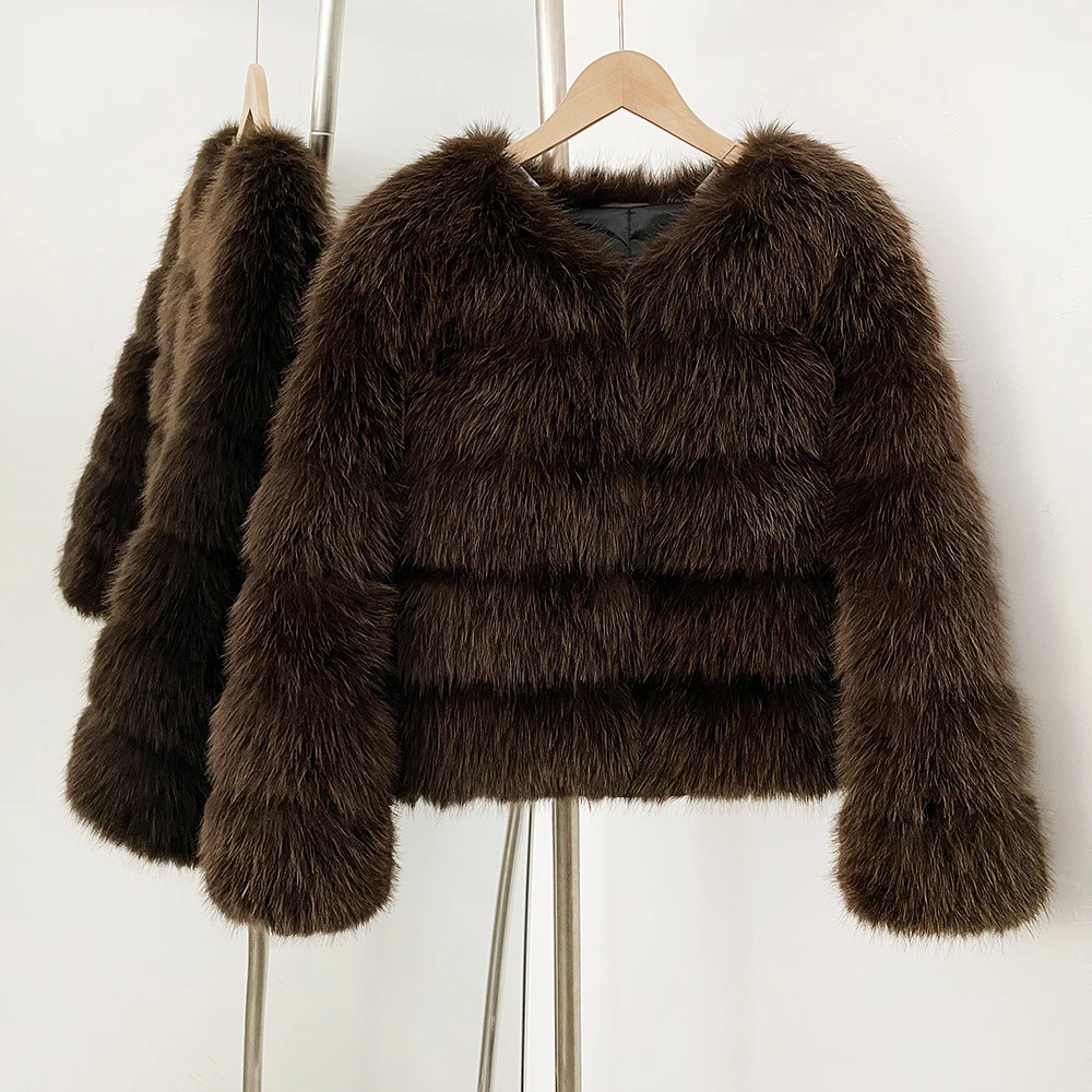 معطف الفرو صديقة للبيئة الثعلب الفراء سترة امرأة الشتاء الفراء فروي الخريف فو الفراء معطف السيدات سميكة الدافئة وهمية الراكون معطف الفرو