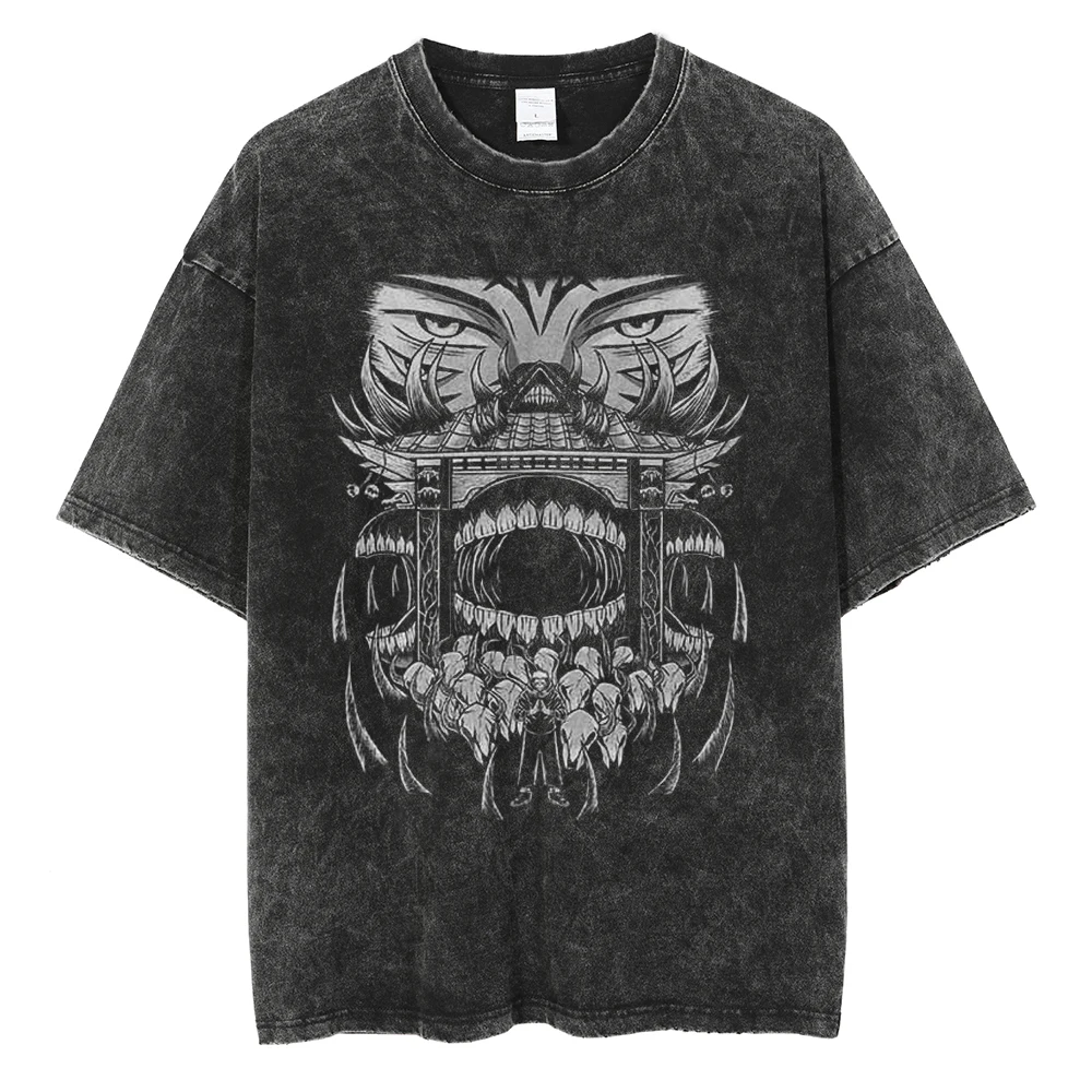 

Harajuku Anime Jujutsu Kaisen Ryomen Sukuna Summer T-Shirt Men Cotton Vintage Street Oversized Women Casual Short Sleeves Top