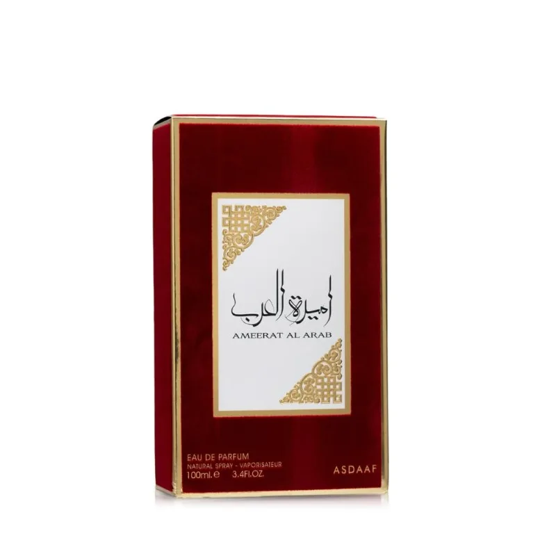 Lattafa Asdaaf Ameerat Al Arab Eau de Parfum Spray للنساء 3.4 أونصة عطور عربية فرمونات زهرية دائمة