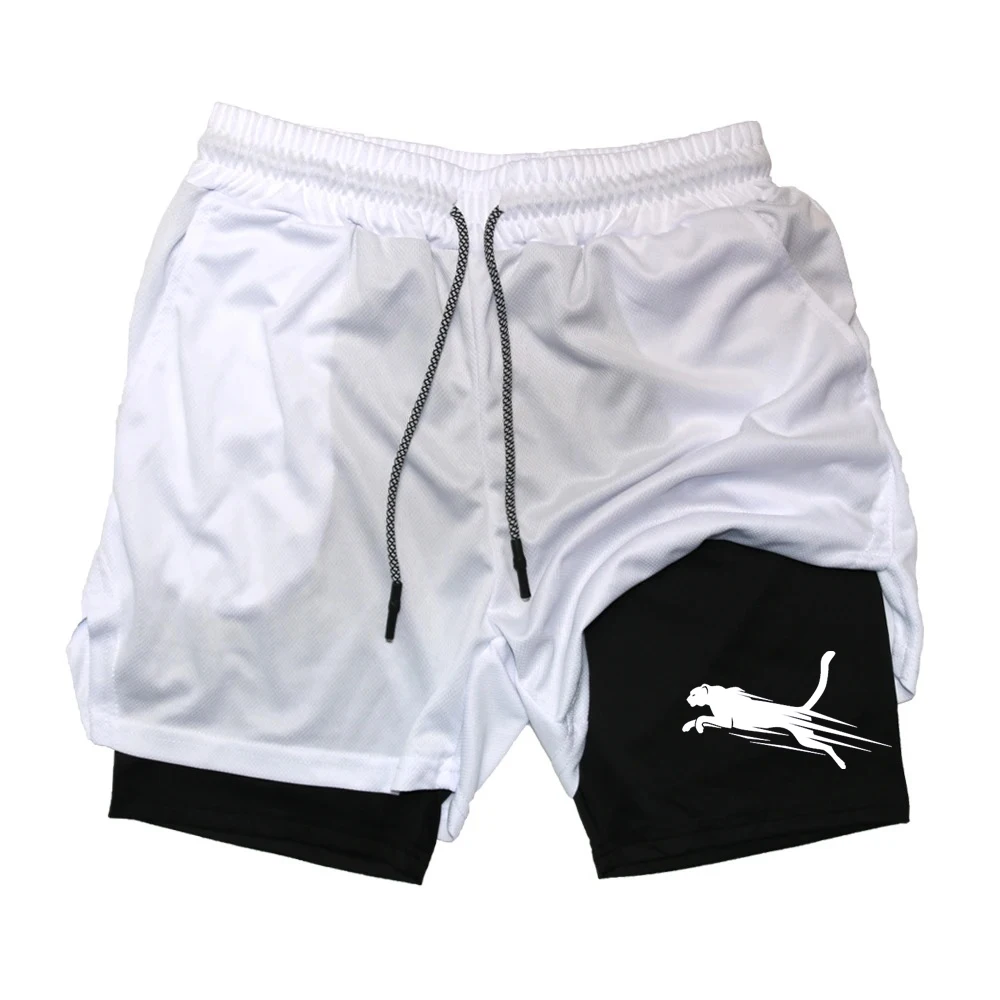 Summer 2026 Men's Gym Fitness Workout Shorts Quick-drying Two-in-one Sports Compression Double-layer Shorts Casual Daily M-3XL
