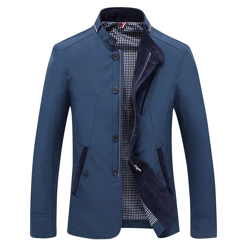 Men\'s Fashion Casual Boss High collar Jacket Middle-aged Men Winter Coat Male  Bomber Jacket Brand Clothing Plus size Jacket Men