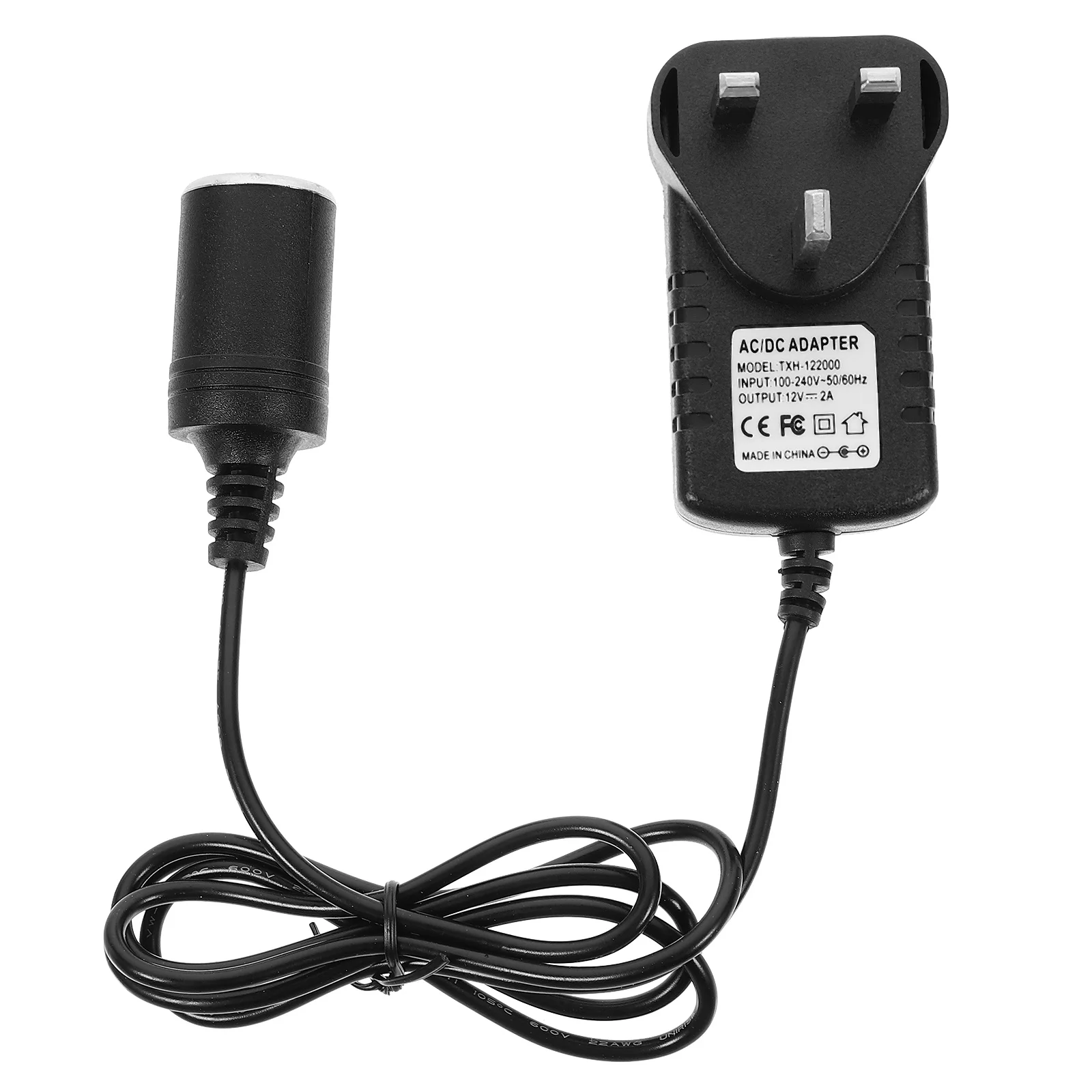 Konverter Daya Mobil Adaptor Pemantik Rokok 100V-240V Ke 12V Steker Inggris Adaptor Daya Kendaraan Aman Tembaga ABS Tahan Lama untuk 3D