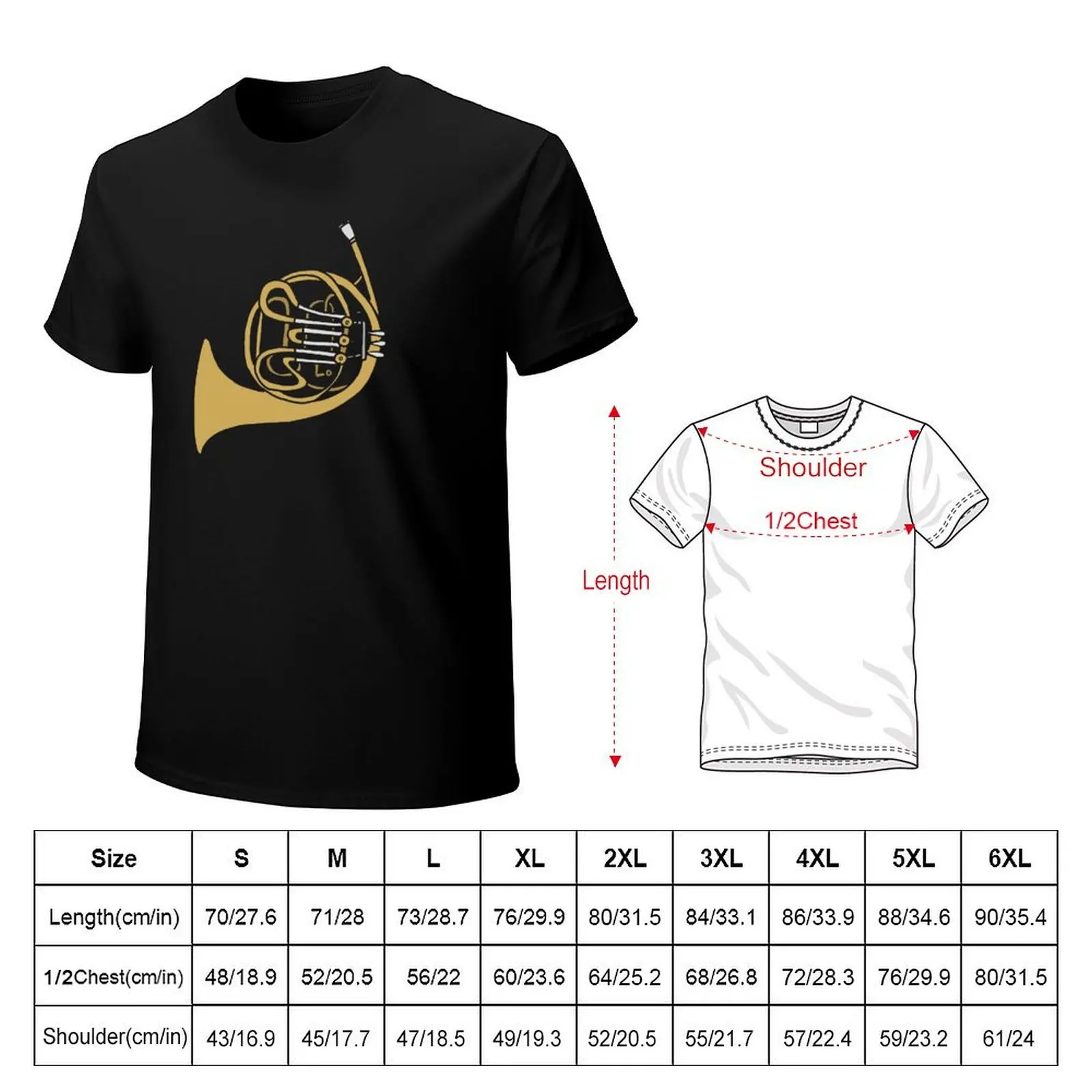 Abstract French Horn Shape Art T-Shirt graphic t shirts korean fashion tees summer top men t shirts