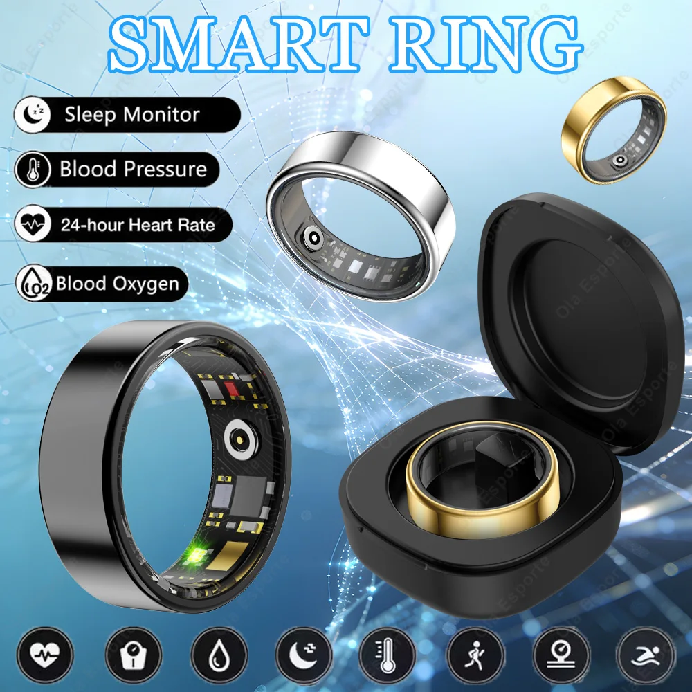 Smart Ring Men Women Health Monitoring Heart Rate Sleep Monitor Outdoor Sport Smartring 5ATM&IP68 Waterproof Count steps Rings