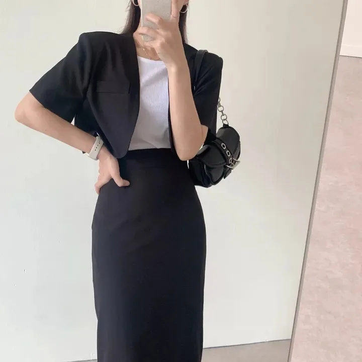 Traje informal ort Sve Jaet, conjunto de falda larga elástica de cintura alta para mujer, Faion Primavera Verano 2025, recién llegado