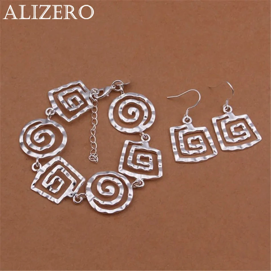 

Fashion Fine 925 Sterling Silver Pretty thread bracelets earrings Jewelry sets for women Party wedding streetwear Gifts