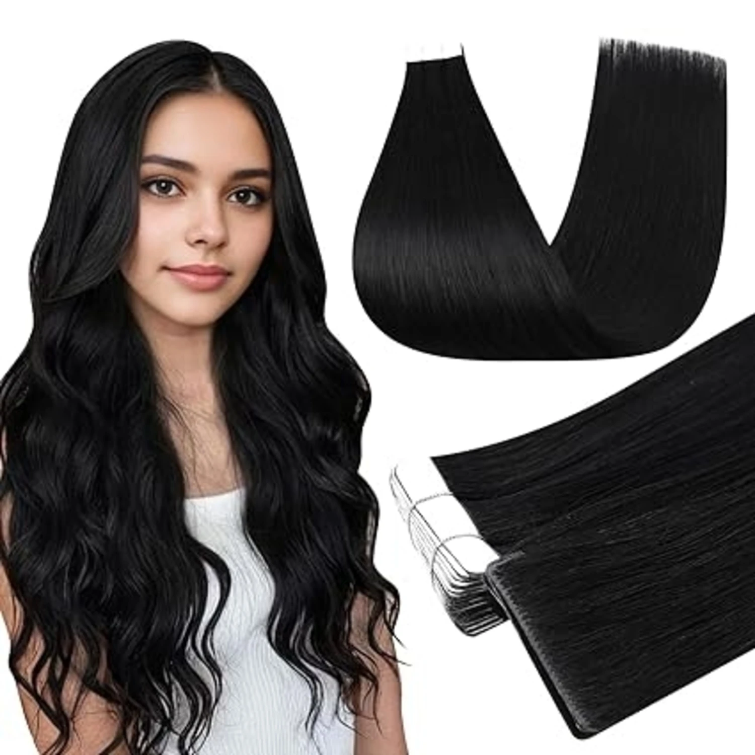 Full Shine Injection Remy Tape in Hair Extensions Pure Color Straight Remy 20 Pcs 50 Grams Skin Weft Thick Ends For Daily