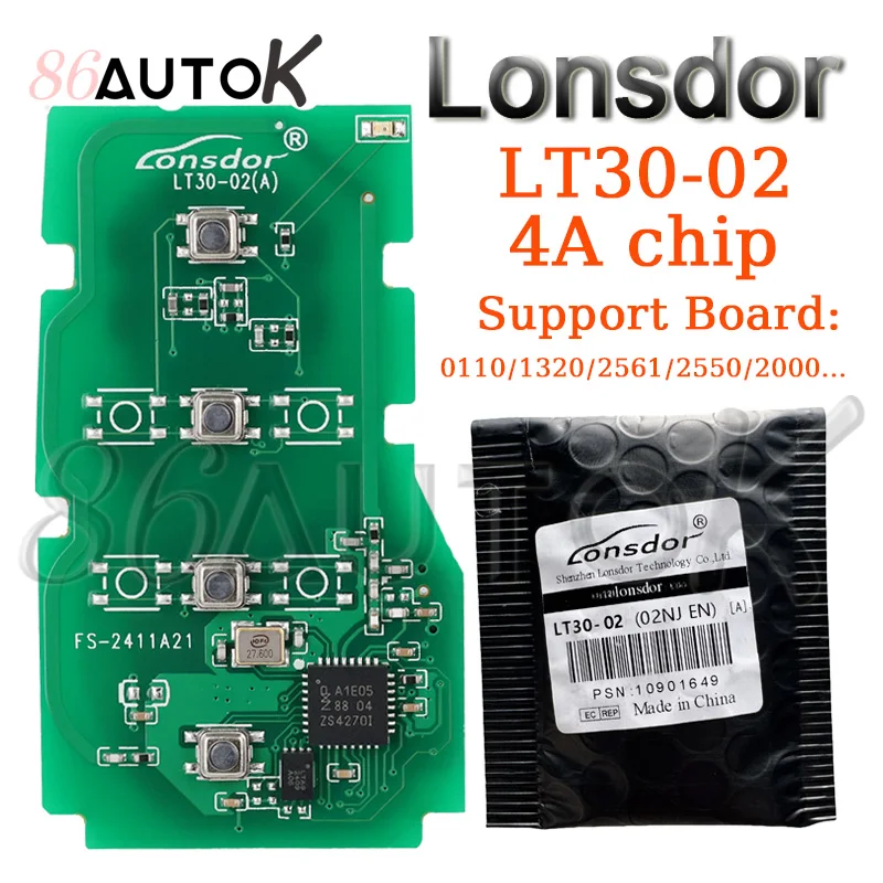 

Lonsdor LT30-02 Universal 4A for Toyota Camry Allion Corolla Levin 312.09/314.35MHz Smart Key PCB Work with KH100+ K518 Series