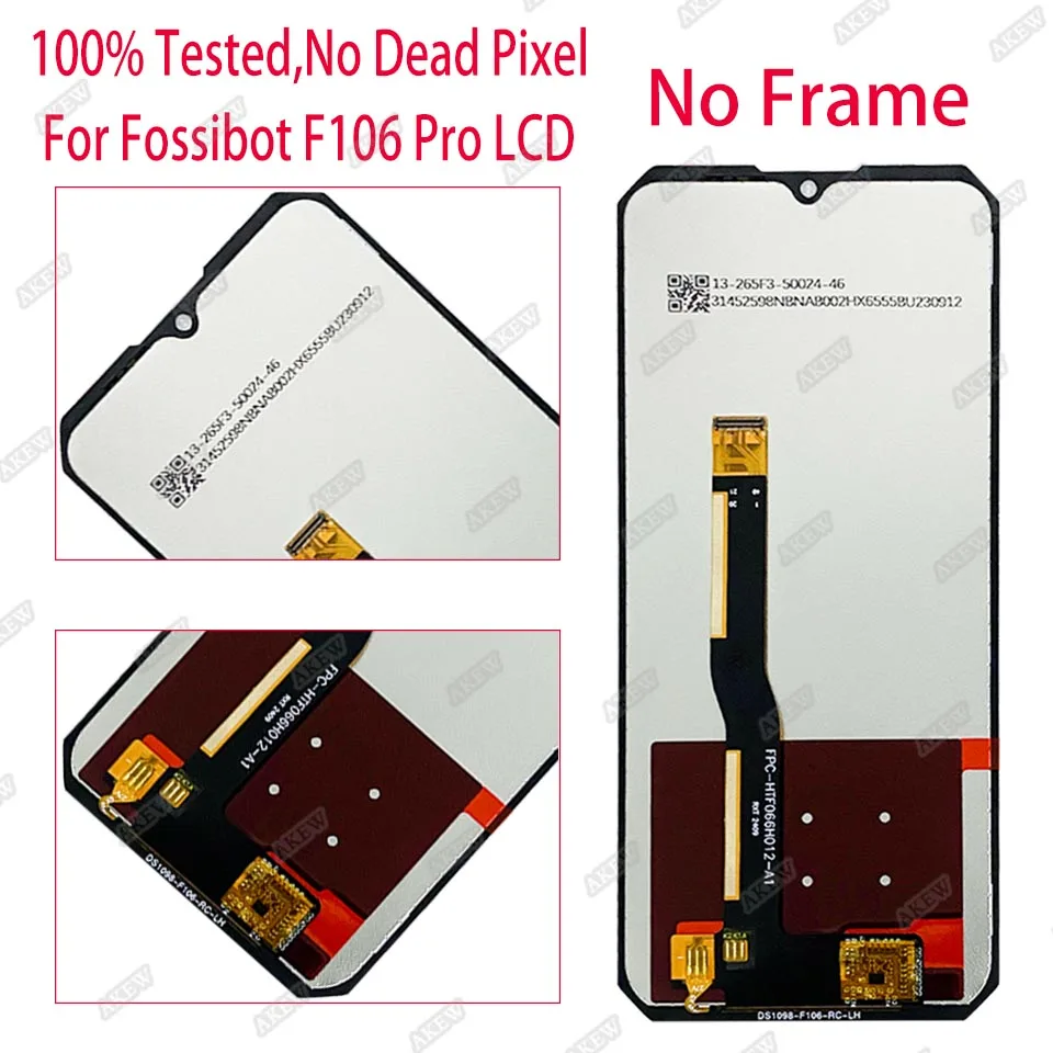 AKEW oryginał dla Fossibot F106 Pro wyświetlacz LCD 100% testowane FOSSIBOT F106Pro ekran dotykowy F106pro wymiana zespołu Digitizer — zdjęcie produktu 3