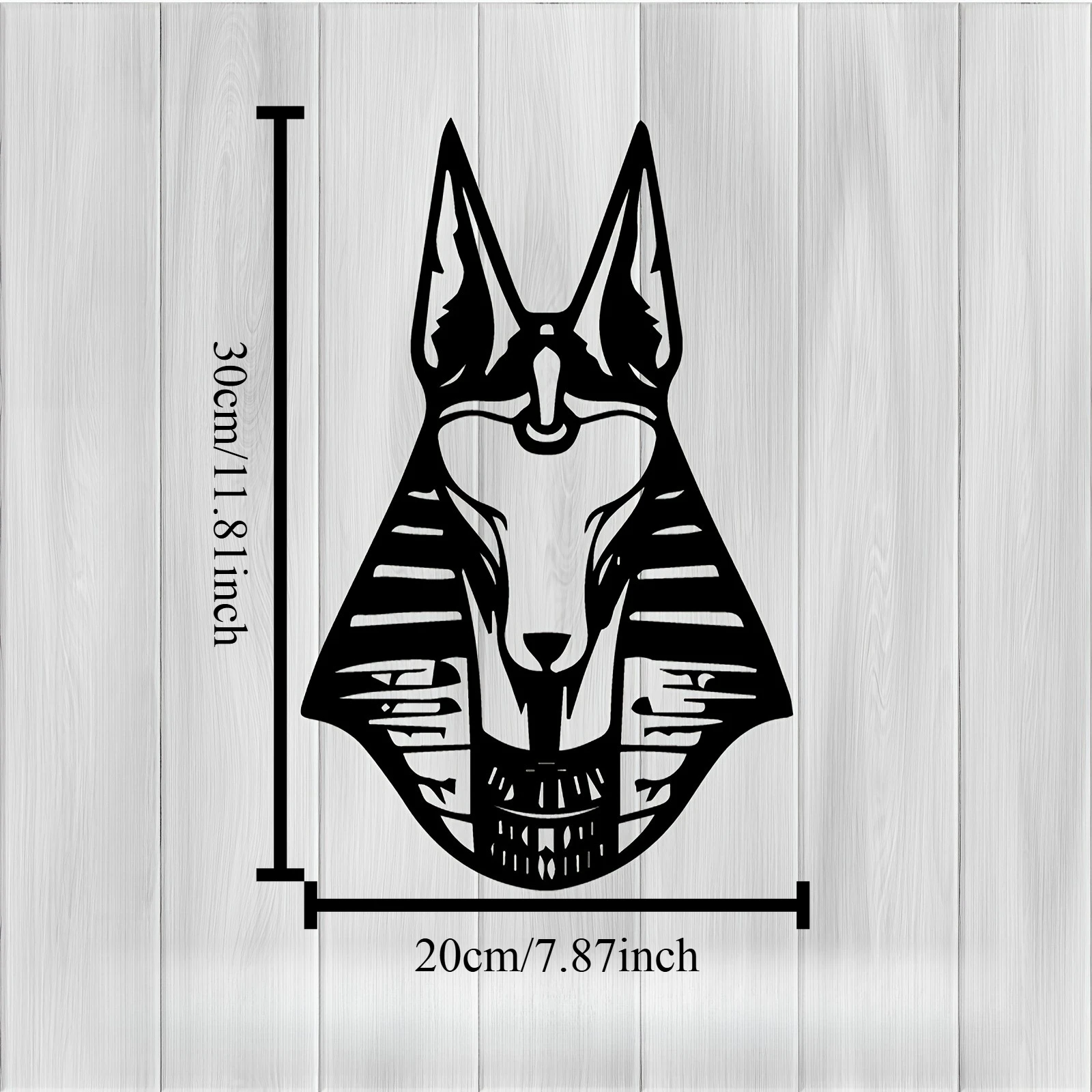 Anubis Iron Wall Art Egyptian Style Rustproof Indoor Outdoor Living Room Garden Fence Hanging Mural Decor