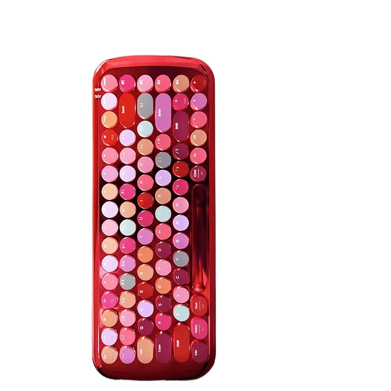 

Bluetooth mechanical keyboard lipstick rechargeable backlight girl beauty dual mode 87 keys