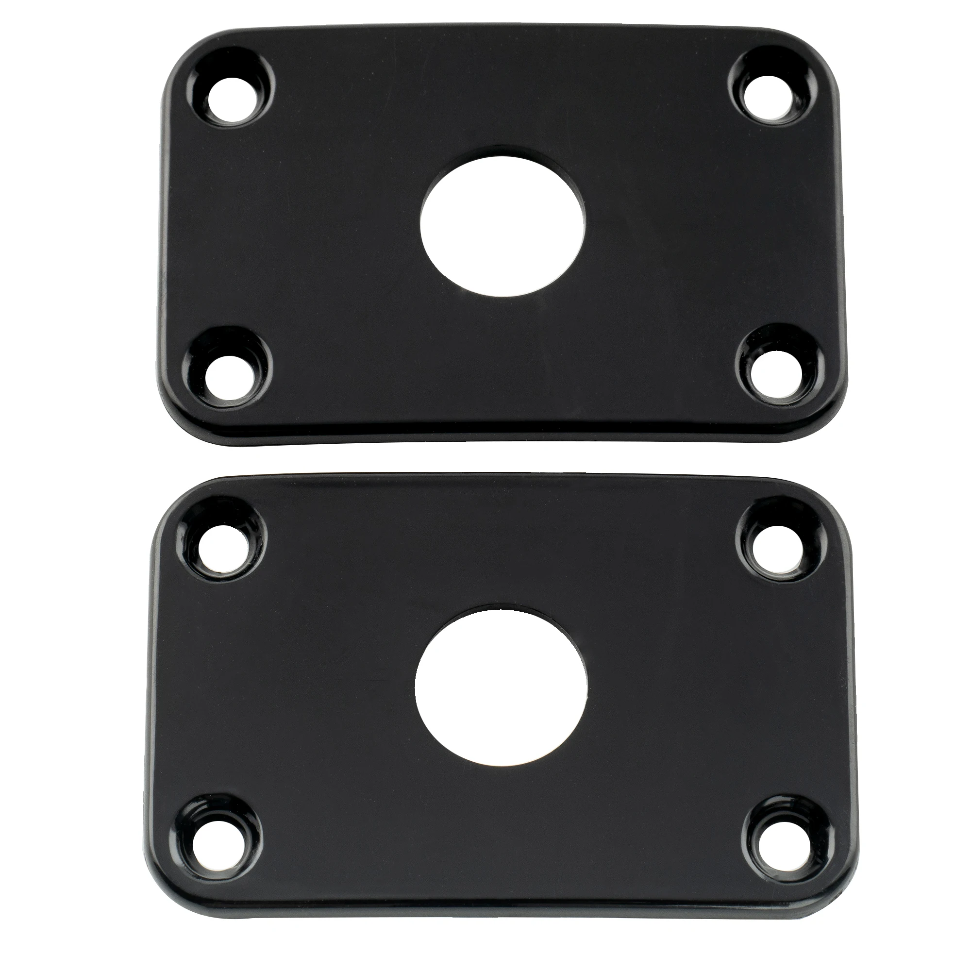 Musiclily Pro Plastic Curved Jack Plate Rectangular Jackplates for Electric Guitar (Set of 2)