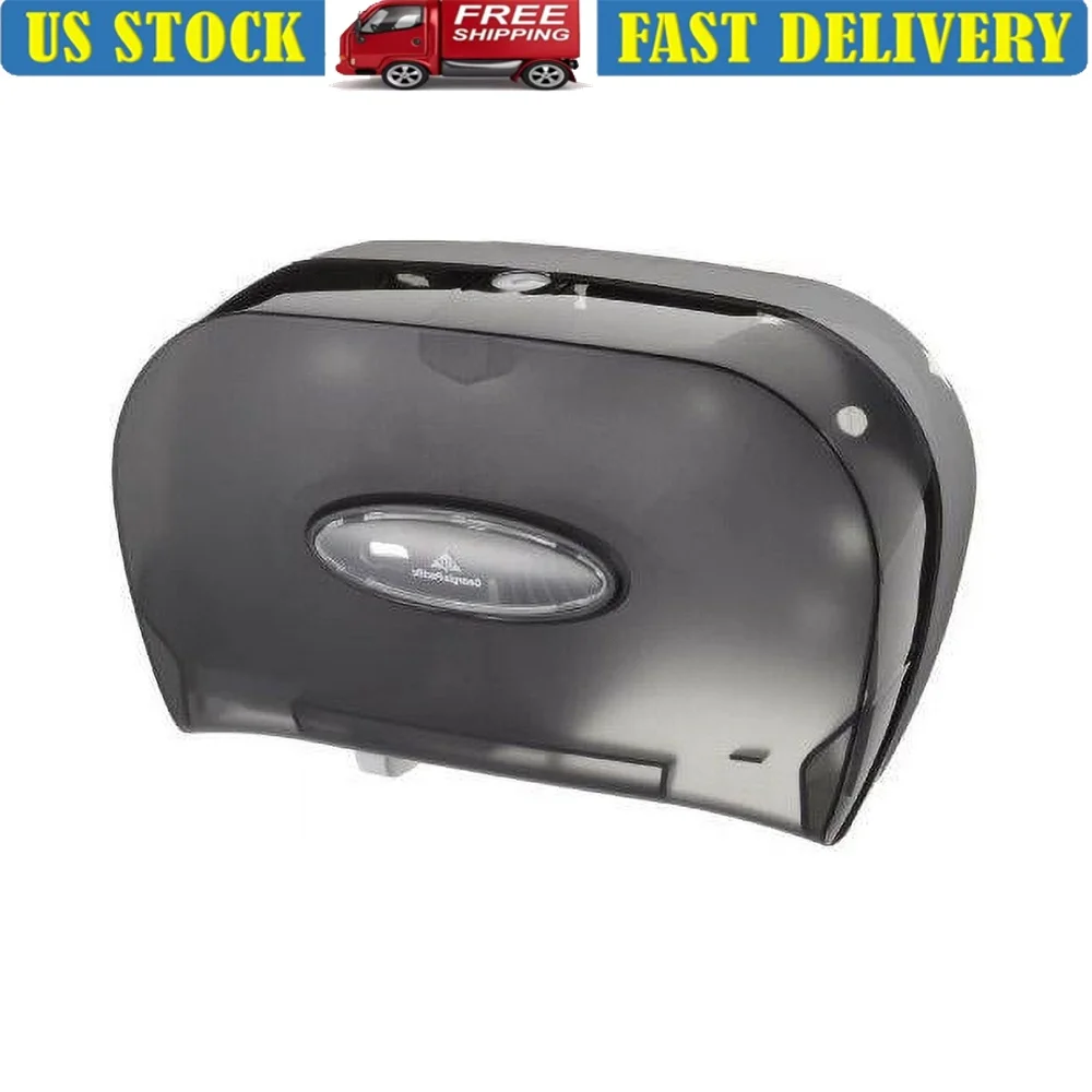 

Two-Roll Bathroom Tissue Dispenser High-Impact Plastic Cover Easy Fill Sliding Gate Mechanism Minimize Waste Maintenance