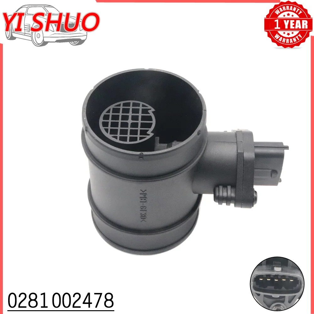 0281002478 Car MAF MASS AIR FLOW METER SENSOR For Vauxhall Opel Astra G Zafira A 2.0 2.2 DTI 93171527 93171627 24437502