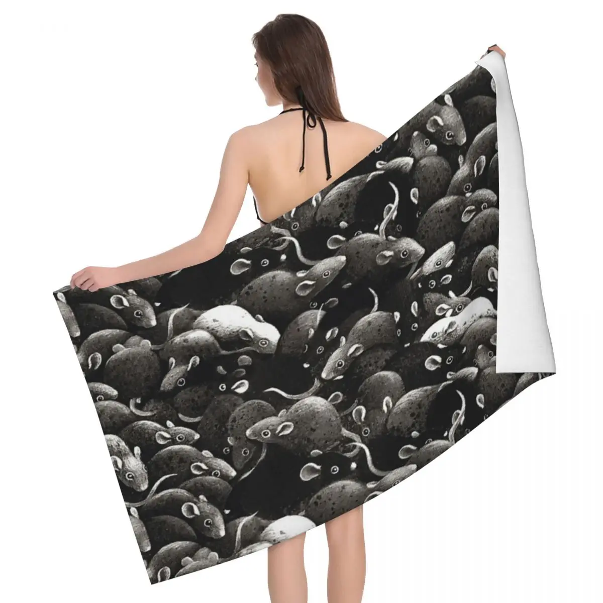

Bath Rats 80x130cm Bath Towel Microfibre Fabrics For Outdoor Personalised Pattern