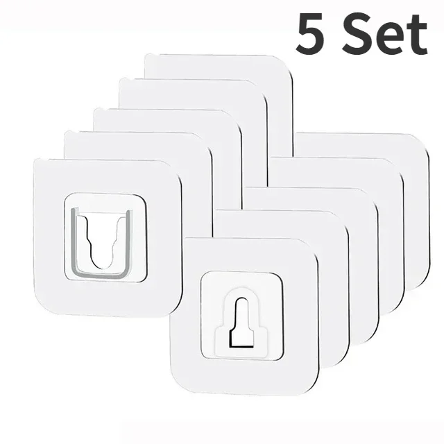 20/1Set Dubbelzijdig Zelfklevende Muurhaak Hanger Socket Router Houder Ponsvrij Sterke Transparante Houder Fotolijst Plakken Haak