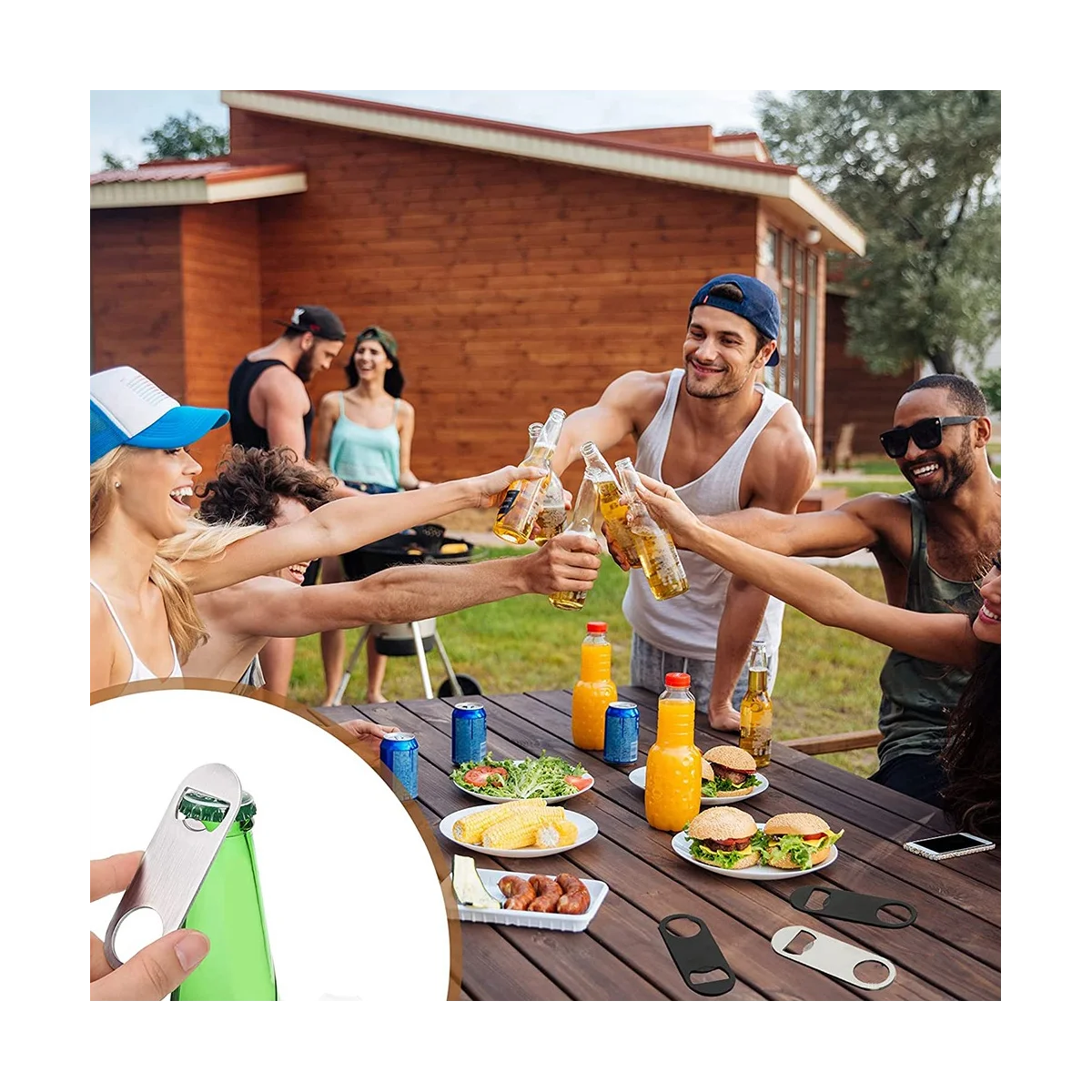 50 Pcs Stainless Steel Flat Bottle Opener Bartender Kitchen Bar Restaurant Tool, 3.5 X 1.3 Inches