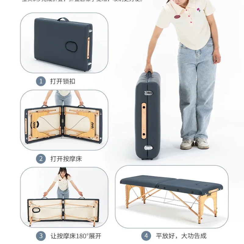 Portable Wooden Folding Massage Table Lash Tattoo Knead Bed Massage Physiotherapy Camilla Adjust Masaje Beauty Furniture