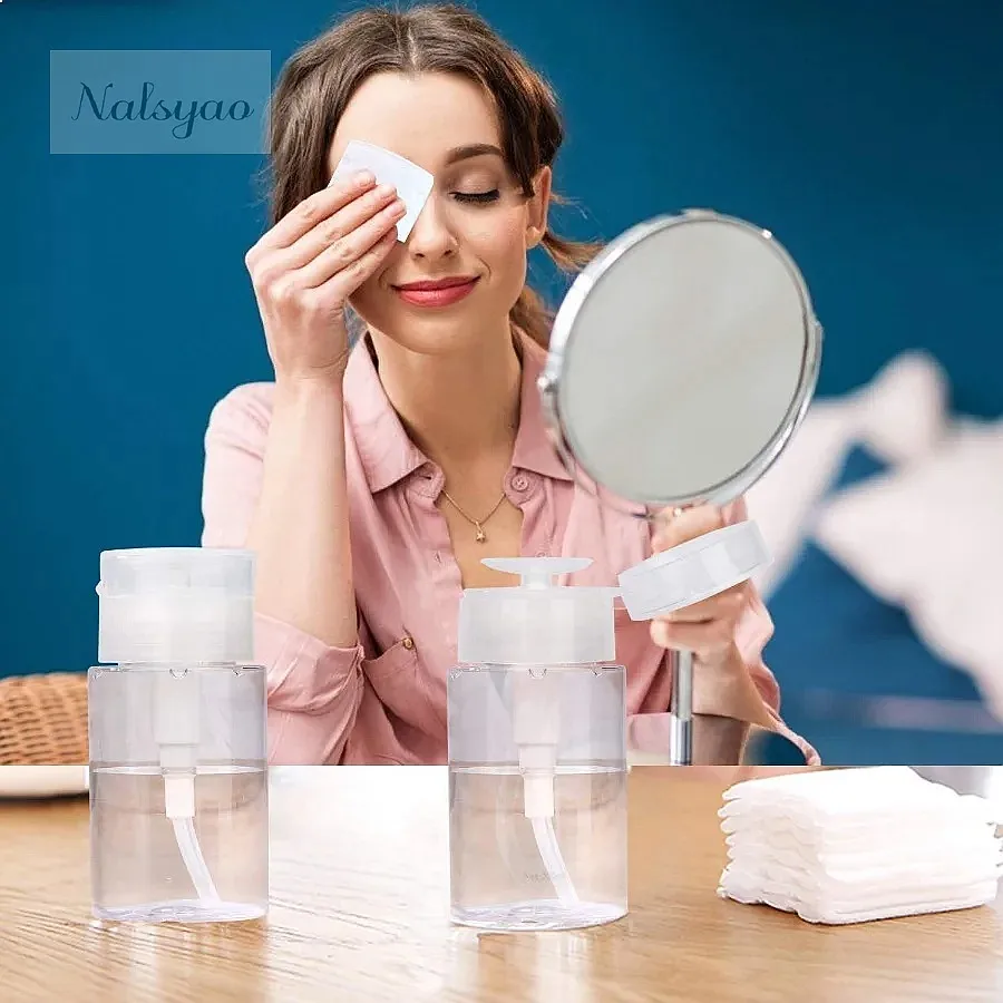 Remover Cleaner Polish Makeup Manicure Tools 100ml Refillable Empty Press Pump Bottle Clear Dispenser Liquid Container