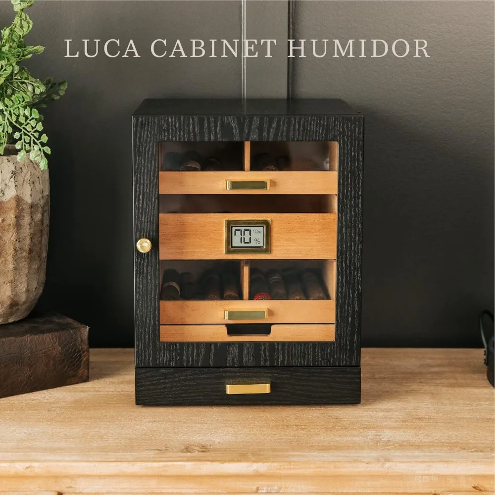 

Easy Humidification System for Cigar Humidor Box Monogrammed Luca Cabinet Humidor With Thick Cedar Tobacco Shop Accessories Home