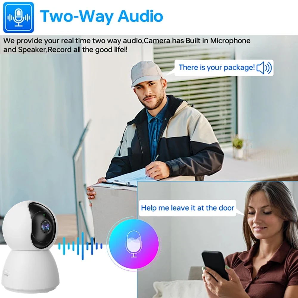 Mini Tuya 5MP WiFi PTZ Telecamera IP Baby Monitor Visione notturna Monitoraggio automatico umano Video Smart Life Telecamera di sorveglianza domestica