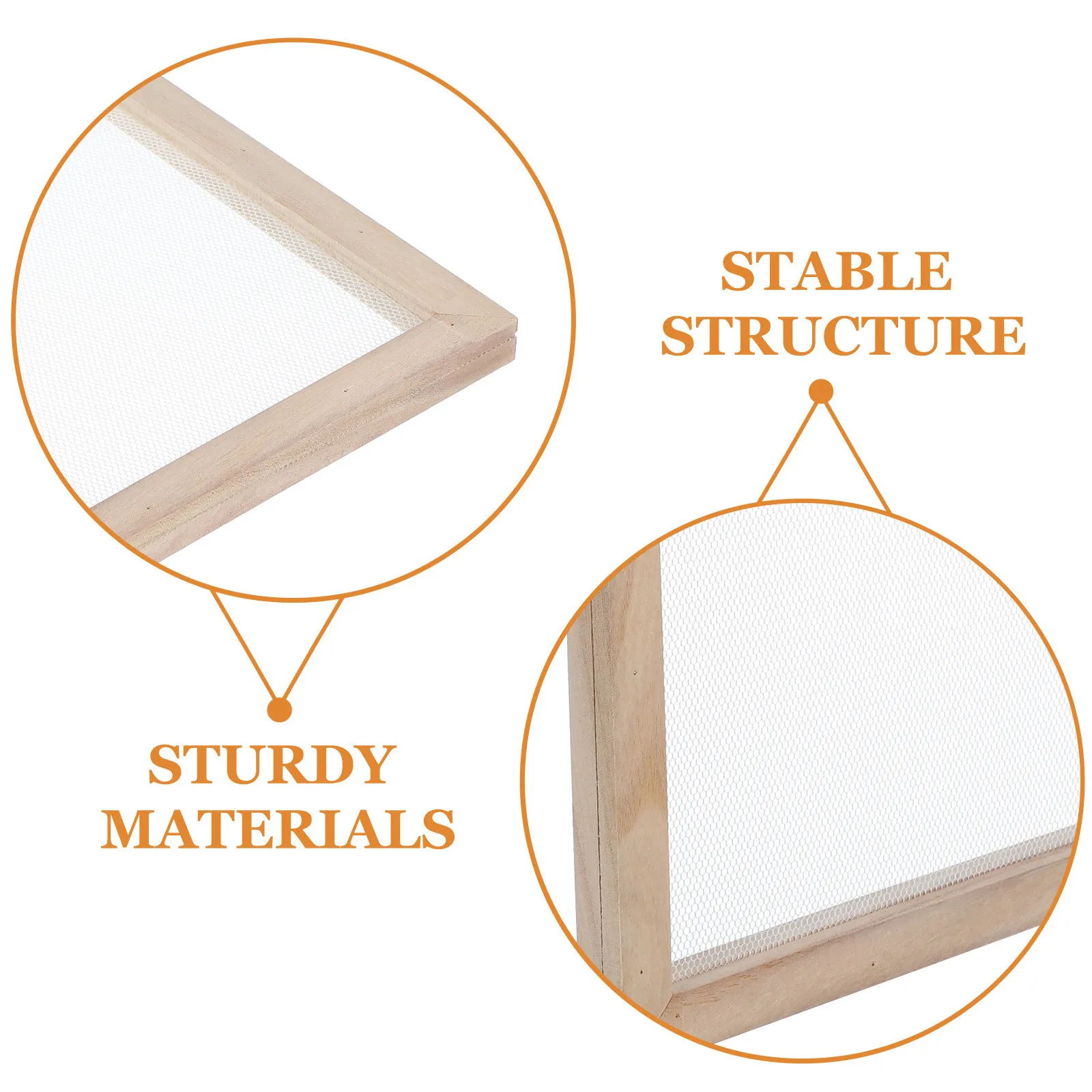 3Pcs Wooden Papermaking Frame Kit Includes Different Sizes Mesh Screens Deckle Mold for DIY Paper Crafts Dried Flower Projects