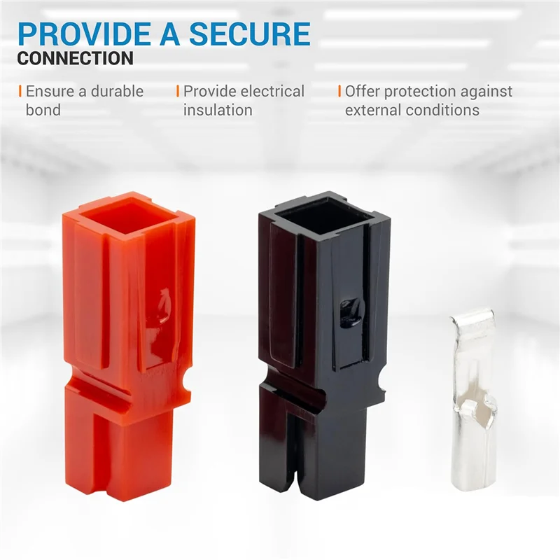 20 قطعة من موصلات، مجموعة متنوعة من قطع الاتصال السريع، غلاف أحمر وأسود وفضي، AWG 12-16، اتصال عالي التحمل 600 فولت 30 أمبير #6