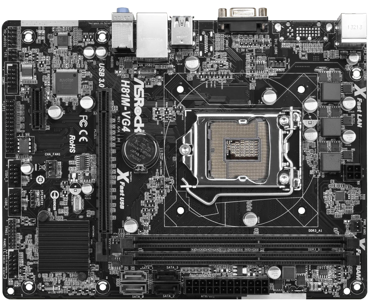 Imagem -02 - Asrock-placa-mãe H81m-vg4 Lga 1150 Intel H81 Ddr3 16gb I54690 I3-4170 I3-4330 I5-4670 G3440 Cpu Pci-e 2.0 Micro Atx