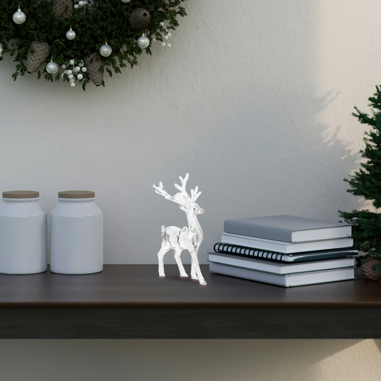 

2 Pcs Deer Ornament Christmas Tree Elk Acrylic Pendant Decorative Props Home Reindeer Indoor Hanging