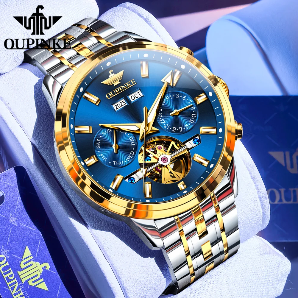 OUPINKE 3296 Automatic Watches for Men Luxury Brand Original Man Watch 5bar Waterproof Men's Business Mechancial Wrist Watches