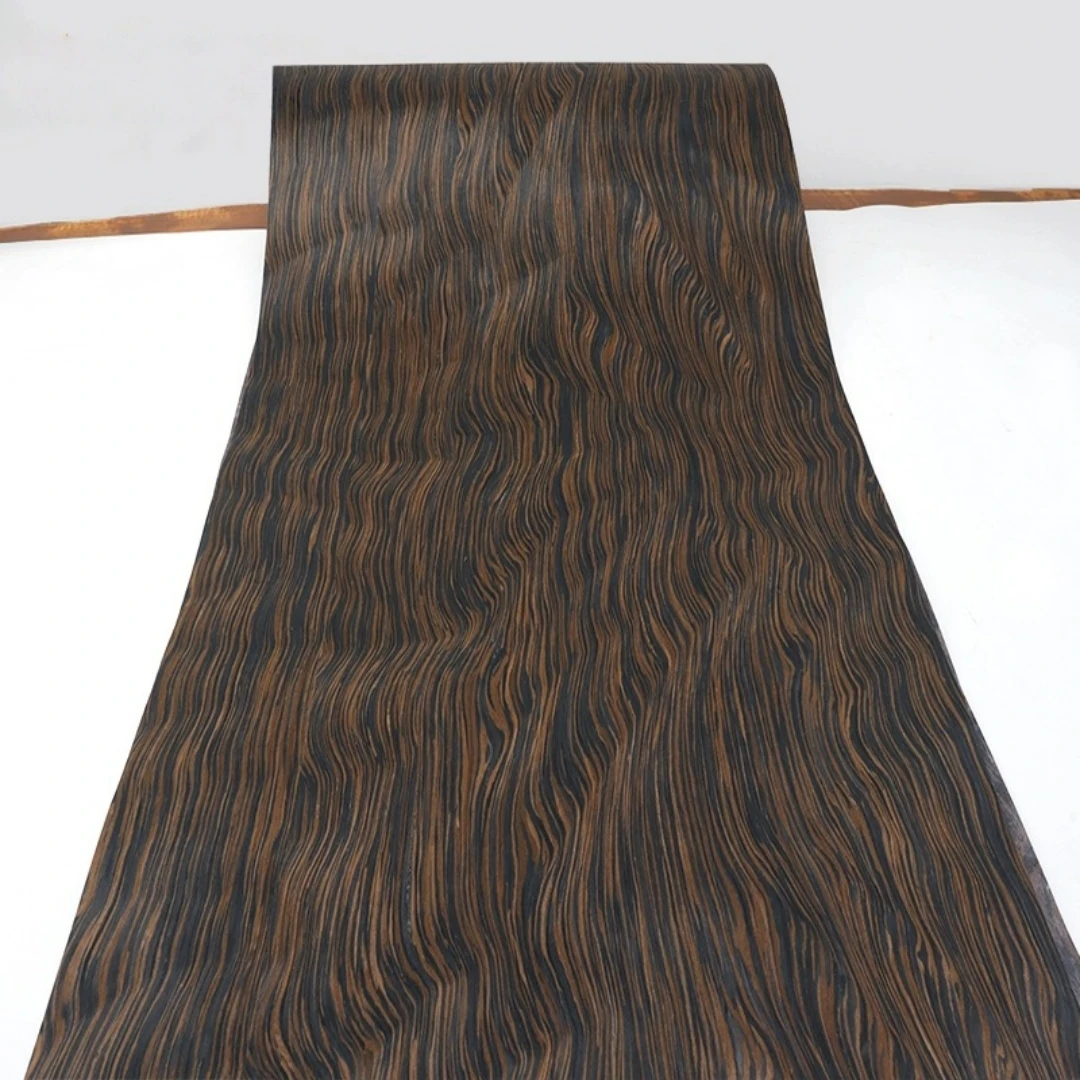 58x250cm Ebony Root Burl Pattern Wood Veneer for Furniture Surface Design Cabinet Decoration Wall Panel Projects