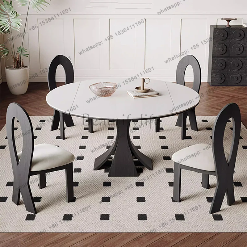 PG Extendable Kitchen Dining Table Designer Writing Reception Coffee Dining Table Bistro Center Mesas De Comedor Home Furniture