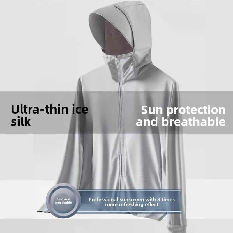 

New Couple's Lightweight Breathable Sun Protection Jacket Outdoor Cycling Fishing Trendy Outerwear Women's Men's Short Coat