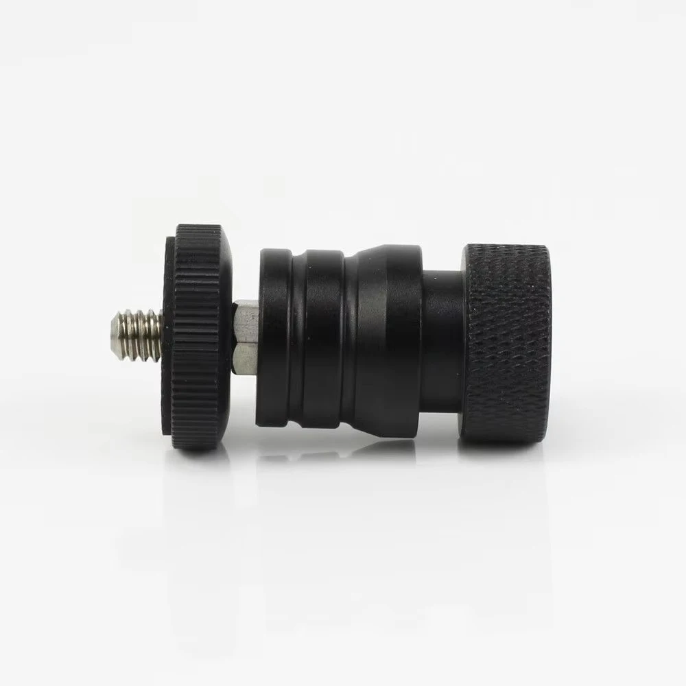 Mini soporte de brazo de micrófono de liberación rápida para cámara con trípode grabadora Pro Pole Rod, orificio de 1/4 a 1/4 macho, artículo de rosca 1/4-20