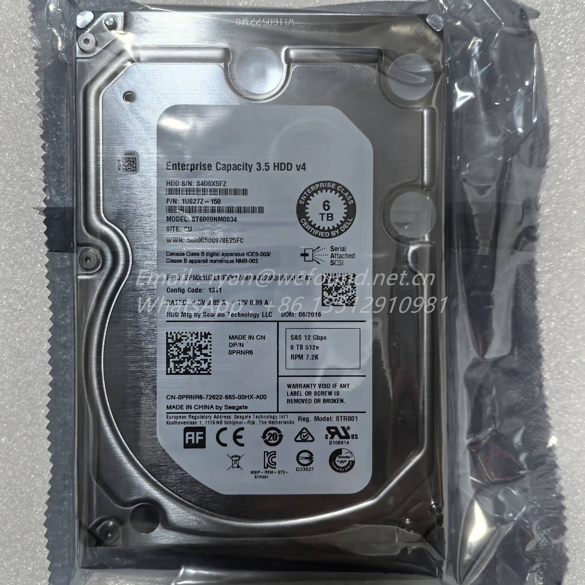 ST6000NM0034 for Seagate/DELL/ 6000GB Enterprise Capacity 3.5 HDD SAS